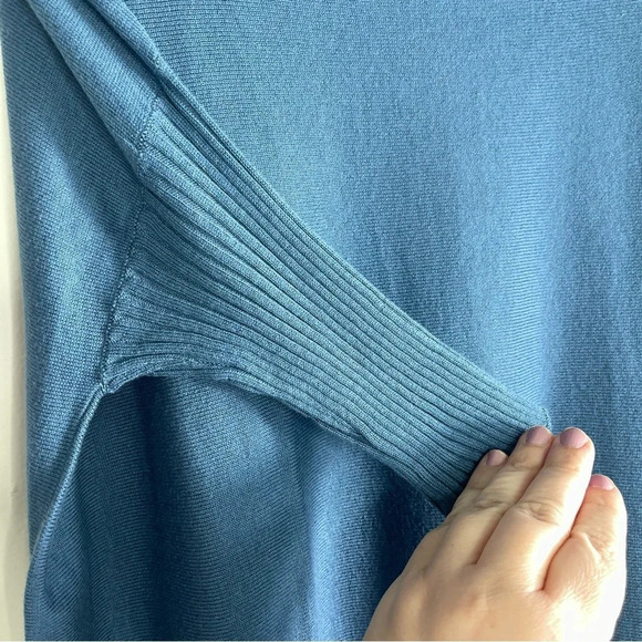 PERUVIAN CONNECTION Blue Dolman Sleeve Lagoon Rebelle dress Small - Picture 2 of 7